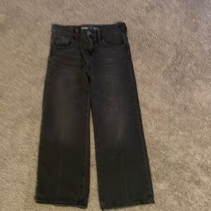 Old Navy Boys Size 10 High Rise Baggy Wide Leg Jeans; Black; Faded